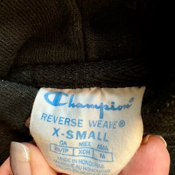 Champion Reverse Weave Candid Black Crop Hoodie Size XS - Picture 5 of 7